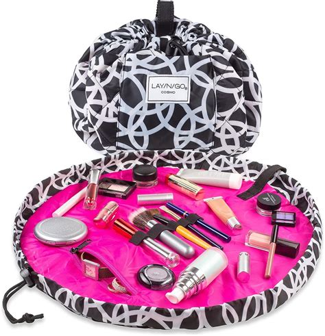 lay n go cosmetic bag dupe|drawstring cosmetic bag organizer.